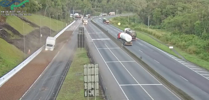 Ação rápida de caminhoneiro e área de escape evitam acidente grave na BR-277/PR