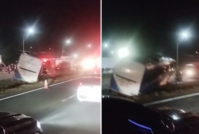 Acidente entre ônibus e caminhão deixa feridos na BR-040/MG, em Sete Lagoas