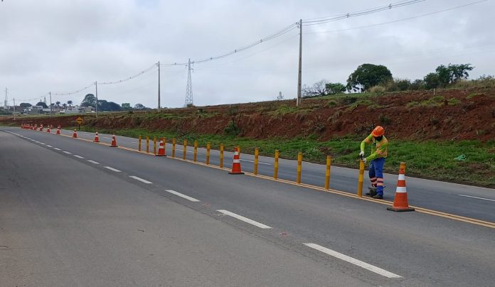 Usuários da MGC-491 devem ficar atentos em Paraguaçu devido a implantação de barreiras na pista Usuários da MGC-491 devem ficar atentos em Paraguaçu devido a implantação de barreiras na pista