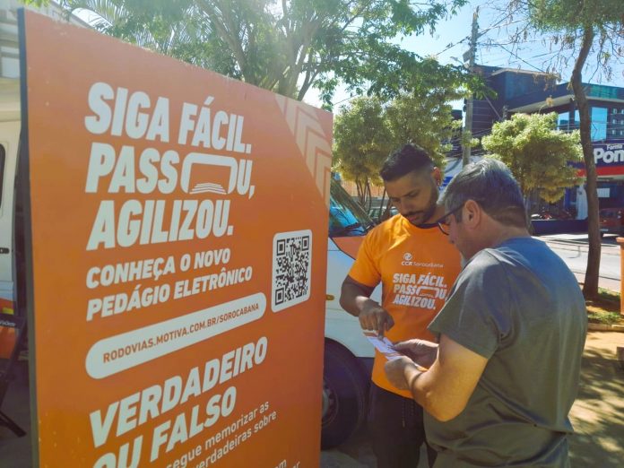 Concessionária paulista promove ações, em São Roque (SP), para tirar dúvidas sobre o free flow