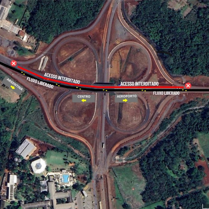 Alterado o tráfego no entroncamento da BR-369/PR com Perimetral Leste, em Foz do Iguaçu