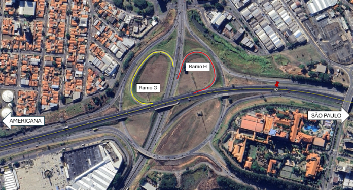 Trevo do km 92 da Via Anhanguera, saída para SP, está interditado para obras Trevo do km 92 da Via Anhanguera, saída para SP, está interditado para obras