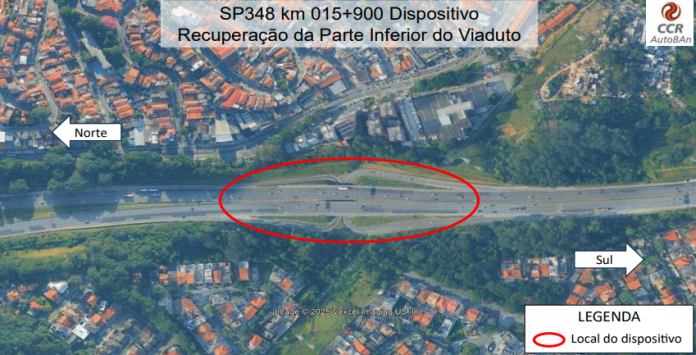 Retorno do km 16 da Rodovia dos Bandeirantes (SP-348) passará por reformas, a partir desta sexta (3), em São Paulo