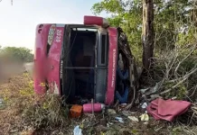 Ônibus com motorista em excesso de jornada tomba na BR-230/TO e deixa 20 feridos Ônibus com motorista em excesso de jornada tomba na BR-230/TO e deixa 20 feridos