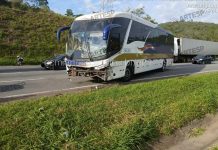 Acidente com ônibus na Castello Branco (SP-280) deixa feridos, em Araçariguama Acidente com ônibus na Rodovia Castello Branco (SP-280) deixa feridos, em Araçariguama (SP), neste sábado (29).