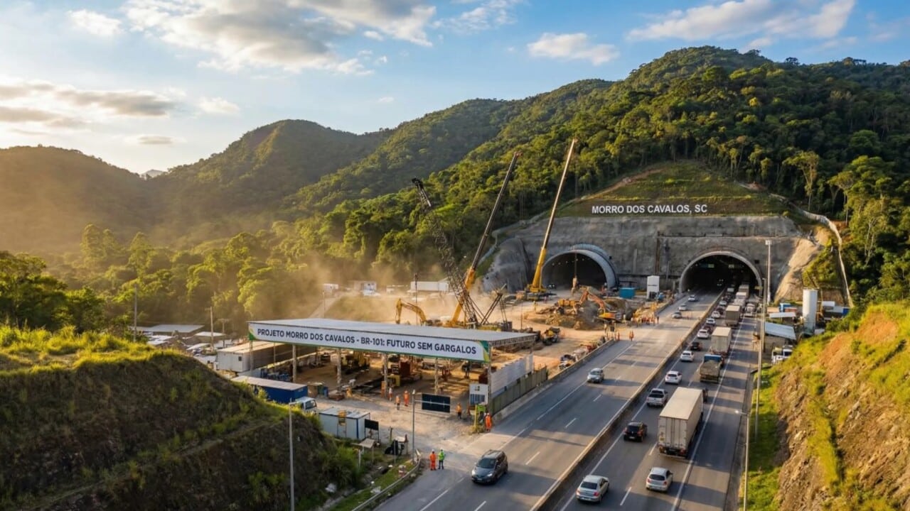 Trecho da BR-101/SC muda de mãos e ViaCosteira terá de construir túneis no Morro dos Cavalos