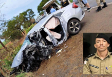 Acidente na BR-364/MG entre camionete e carro deixa idoso e PM mortos Acidente na BR-364/MG entre camionete e carro deixa idoso e PM mortos