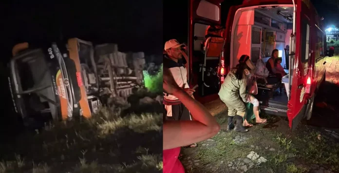 Ônibus tomba na BR-364/AC e deixa feridos, entre Rio Branco e Sena Madureira Ônibus tomba na BR-364/AC e deixa feridos, entre Rio Branco e Sena Madureira