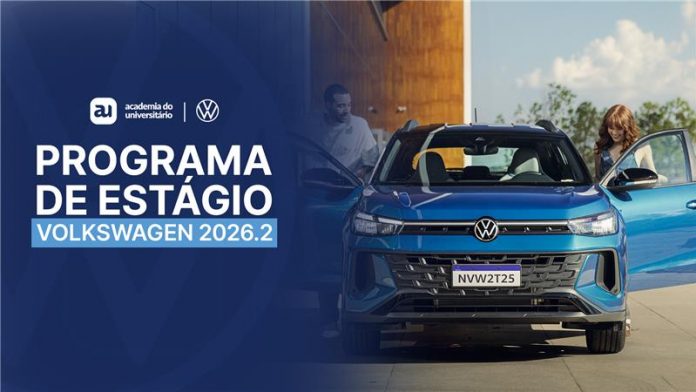 Volkswagen abre inscrições para o Programa de Estágio 2026, oferecendo 35 vagas para diversas áreas de atuação.
