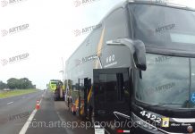 Ônibus do cantor Latino se envolve em acidente na SP-310, em Matão Ônibus do cantor Latino se envolve em acidente na SP-310, em Matão