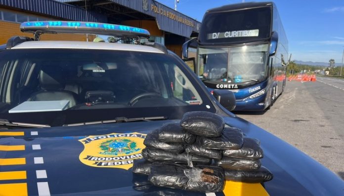 Mulher é presa dentro de ônibus da Cometa, na BR-116/SP, por tráfico de drogas