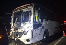 Ônibus com trabalhadores colide com carreta na SP-308 e deixa 10 feridos, em Piracicaba Ônibus com trabalhadores colide com carreta na SP-308 e deixa 10 feridos, em Piracicaba