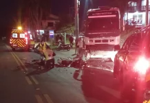 Acidente entre carreta e moto deixa motoqueiro morto, na BR-101/SC