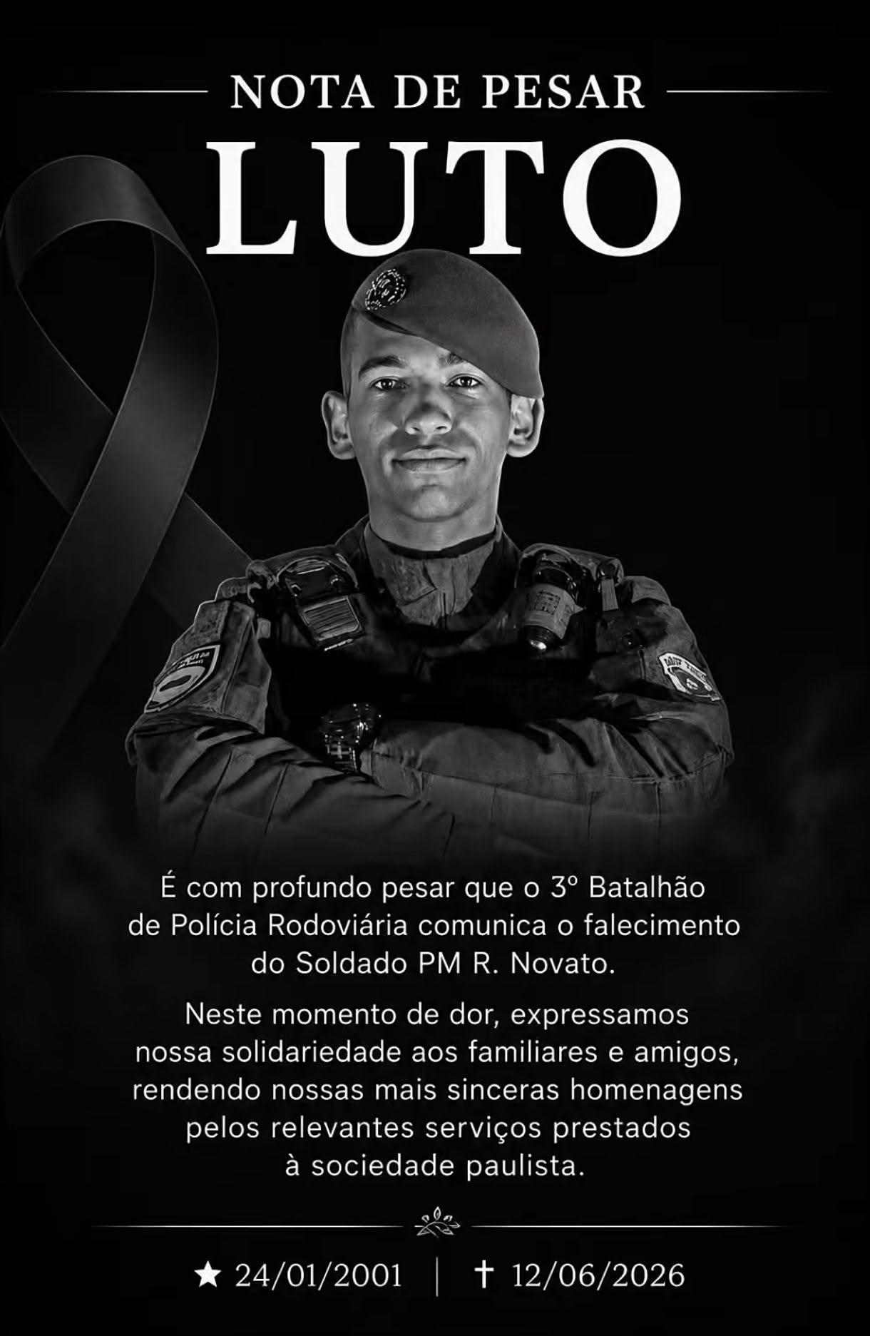 Viatura da PMRv-SP capota na SP-326 e deixa um policial morto, em Matão