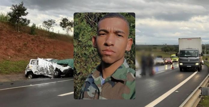 Viatura da PMRv-SP capota na SP-326 e deixa um policial morto, em Matão