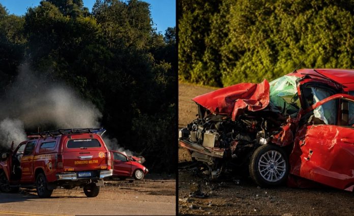 Acidente com viatura dos bombeiros na BR-285/RS deixa casal morto, em Água Santa