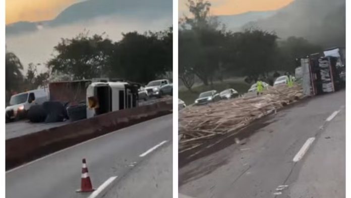 Caminhoneiro morre em acidente entre carretas e carro na Fernão Dias, em BH