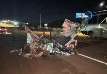 Acidente na PR-239 entre Fusca e ônibus e jovem morto e três feridos Acidente na PR-239 entre Fusca e ônibus e jovem morto e três feridos