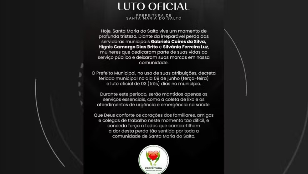 Três mulheres morrem em acidente na BR-367/MG, no Vale do Jequitinhonha