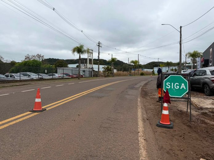 BR-480/RS tem tráfego no sistema 'Pare-e-Siga', em Barão do Cotegipe, até quinta (16)