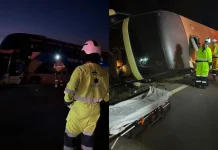 Acidente na BR-163/MT com ônibus da Novo Horizonte deixa 9 feridos, entre Diamantino e Nova Mutum