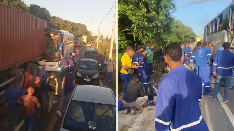 Acidente com ônibus na Via Parafuso (BA-535) deixa ao menos 20 feridos, em Camaçari