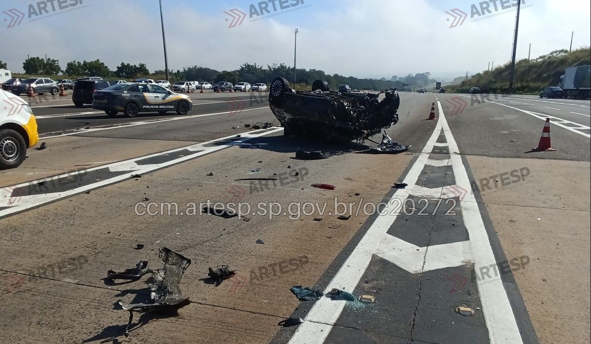 Acidente em pedágio de Jaguariúna (SP) com 3 veículos deixa 1 morto e 7 feridos