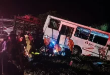 Acidente na BR-163/MS, entre cegonha e ônibus, deixa 26 feridos, em São Gabriel do Oeste Acidente na BR-163/MS, entre cegonha e ônibus, deixa 26 feridos, em São Gabriel do Oeste