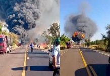 VÍDEO: Colisão com explosão deixa quatro mortos na BR-163/MS, em Bandeirantes VÍDEO: Colisão com explosão deixa quatro mortos na BR-163/MS, em Bandeirantes