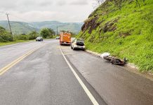 Motoqueiro morre em acidente com carro na SC-480, em Chapecó