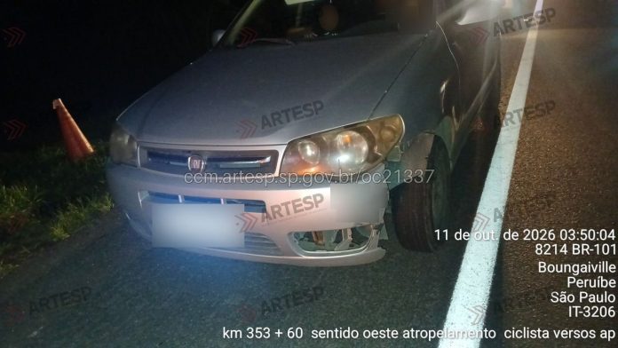 Ciclista morre atropelado na Padre Manoel da Nóbrega (SP-055), em Itariri