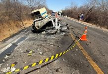 Acidente entre ônibus da Novo Horizonte e carro mata motorista na BR-430/BA, em Bom Jesus da Lapa