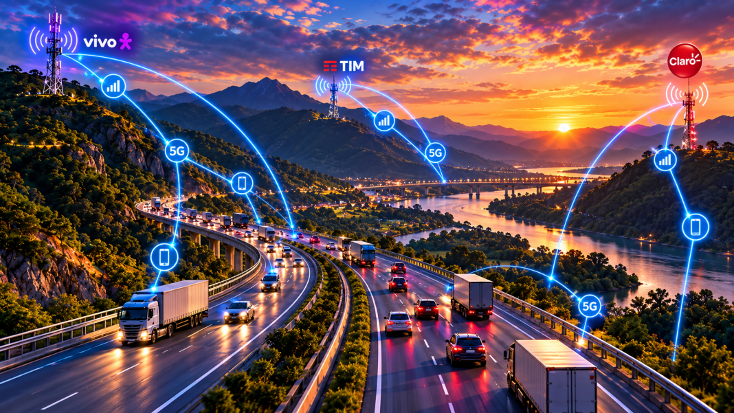 Conectividade 5G ao pôr do sol