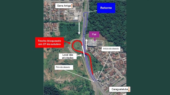 Mapa Caraguatatuba desvio