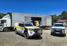 Polícia Rodoviária de SC apreende 9 mil garrafas de vinho e 27 garrafões de azeite na BR-153/SC Polícia Rodoviária de SC apreende 9 mil garrafas de vinho e 27 garrafões de azeite na BR-153/SC