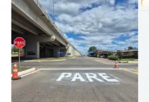 Sinalização é alterada em acesso ao bairro Santa Marta, na BR-158/RS, em Santa Maria